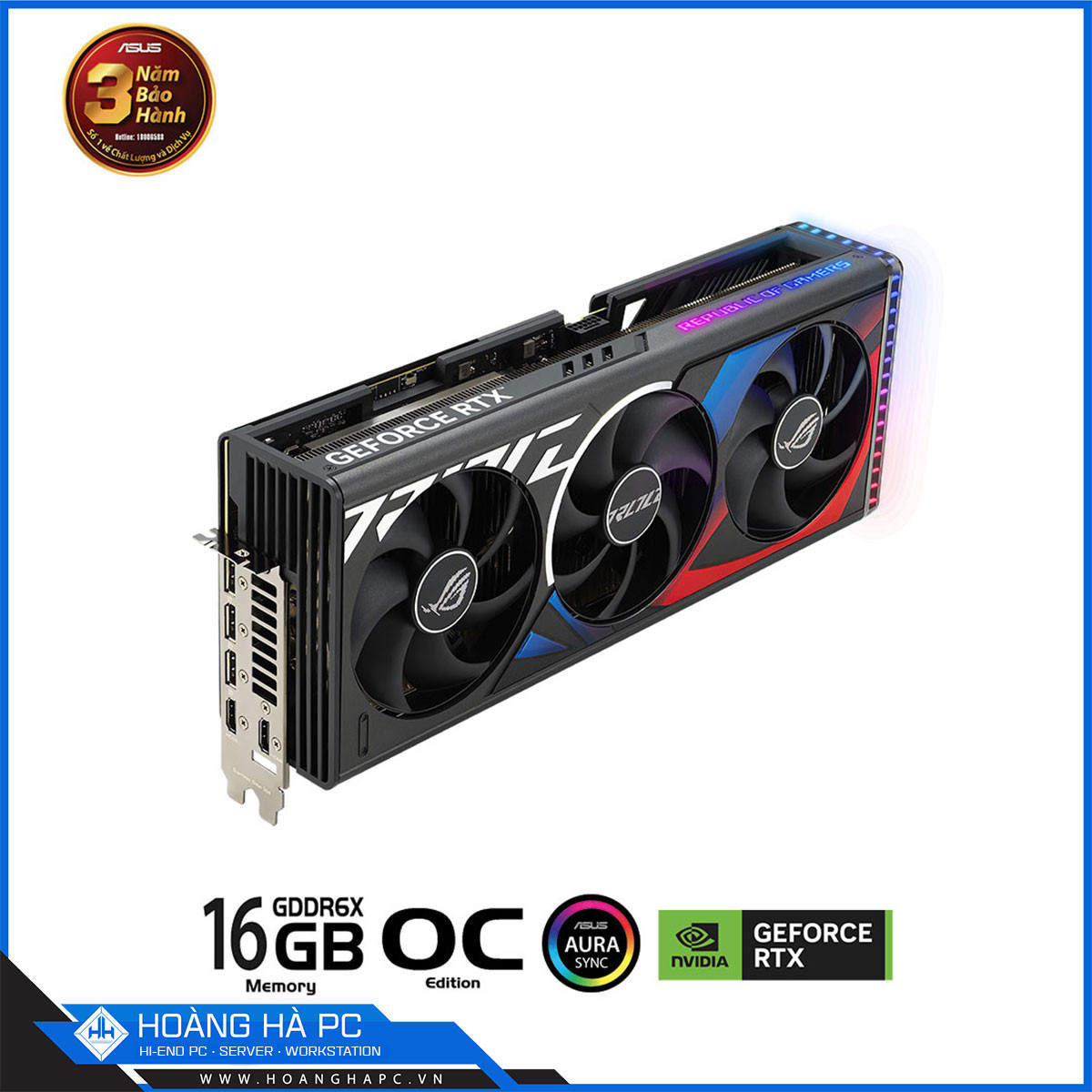 VGA ASUS ROG STRIX RTX 4080 SUPER 16GB GDDR6X OC (256-bit, HDMI + DP, 1 x 16-pin)-4