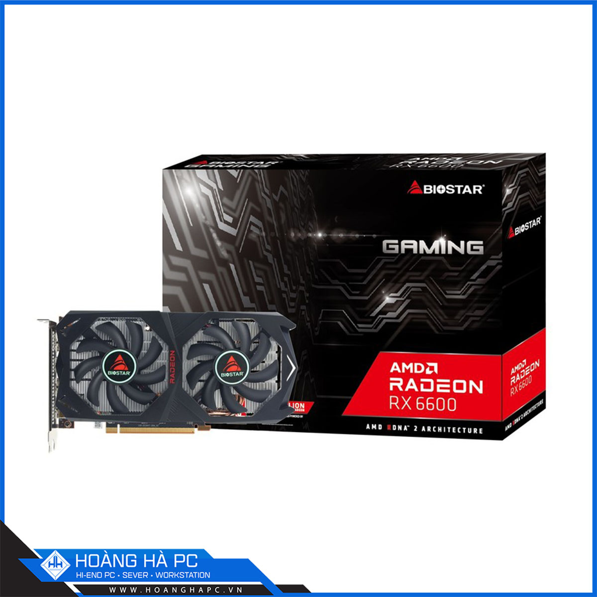 VGA Biostar Radeon RX 6600 8GB (8GB GDDR6, 128-bit, HDMI+DP, 1x8-pin)