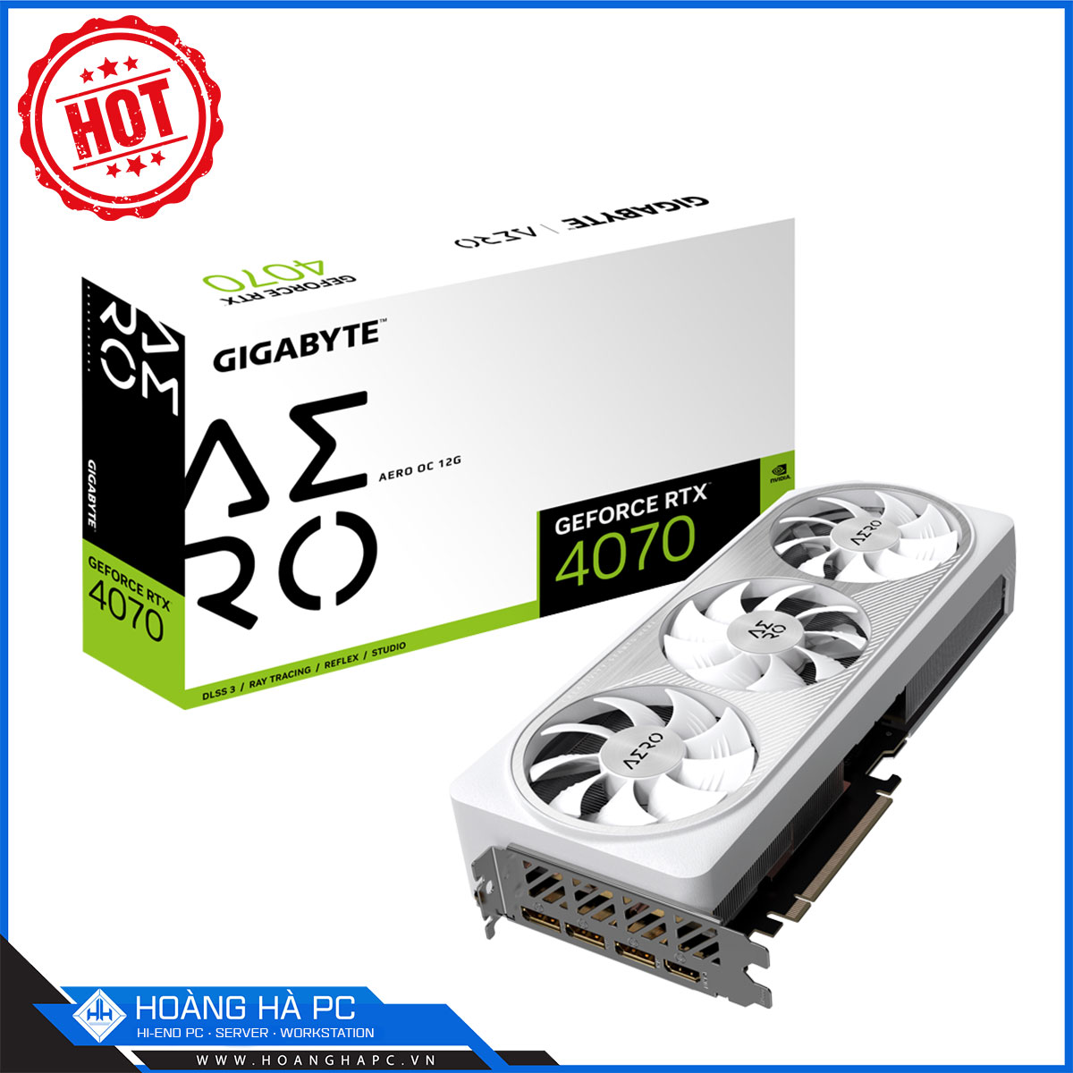 VGA GIGABYTE RTX 4070 AERO OC 12G (GDDR6X, 192-bit, DP+HDMI, 1x16-pin)