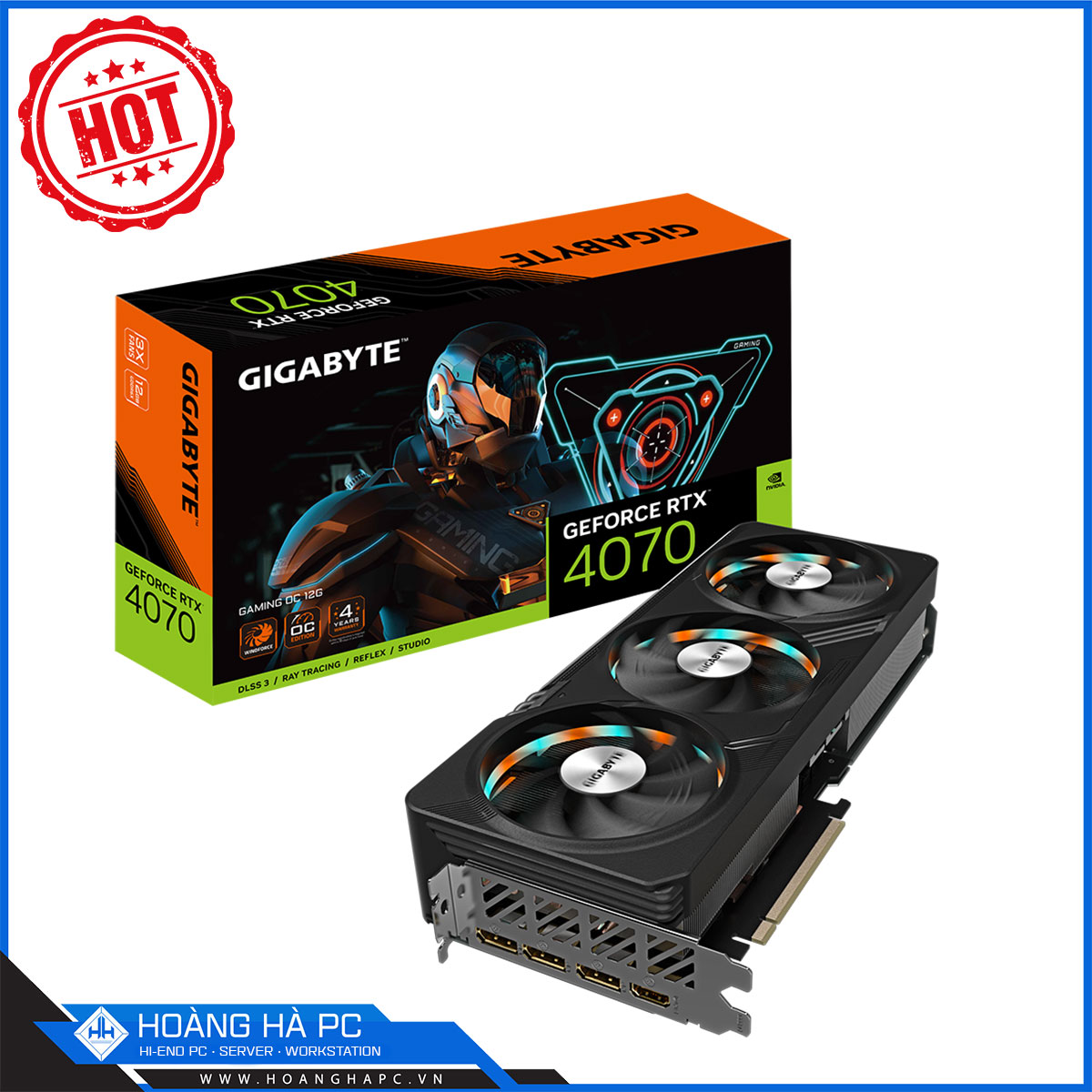 VGA GIGABYTE RTX 4070 GAMING OC 12G (GDDR6X, 192-bit, DP+HDMI, 1x16-pin)