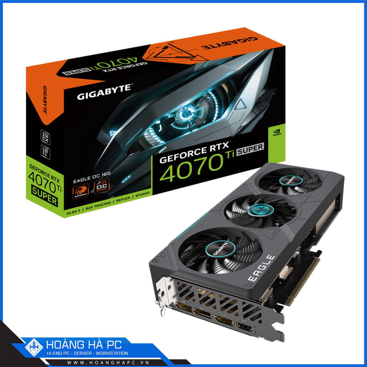 VGA GIGABYTE RTX 4070 Ti SUPER EAGLE OC 16G (GDDR6X, 256-bit, HDMI+DP, 1x16-pin)