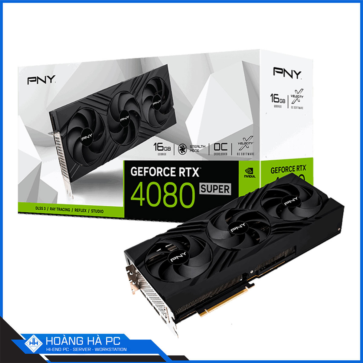 VGA PNY RTX 4080 SUPER 16GB VERTO OC TRIPLE FAN (16GB GDDR6X, 256-bit, HDMI+DP, 1x16-pin)