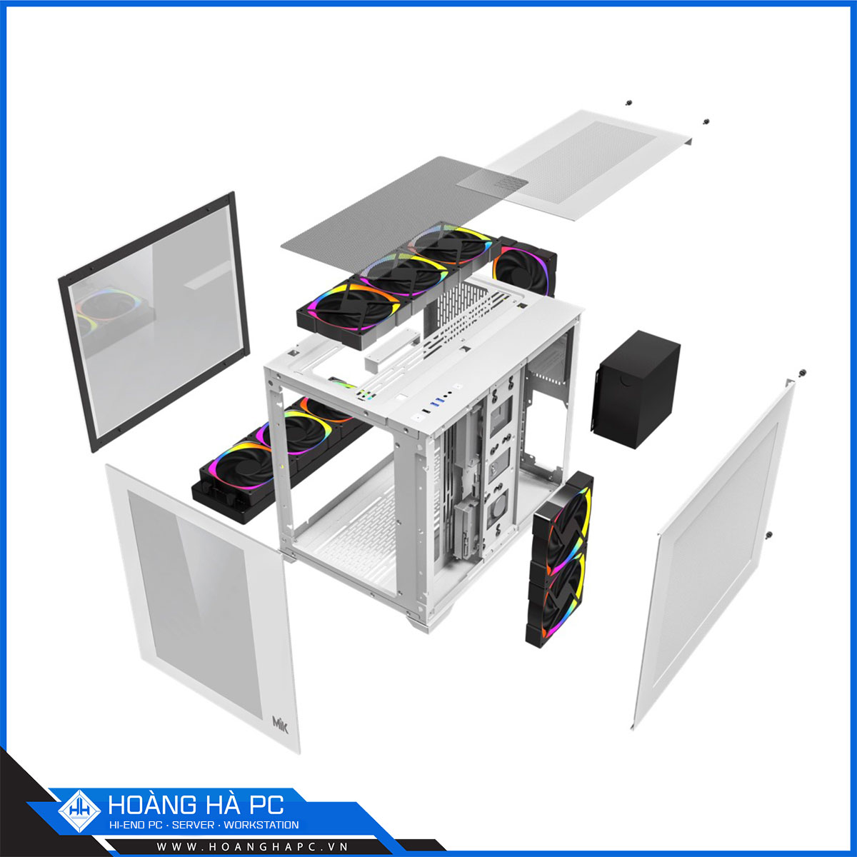 Vỏ case MIK LV12 - White (Mid Tower/ Màu Trắng)-6