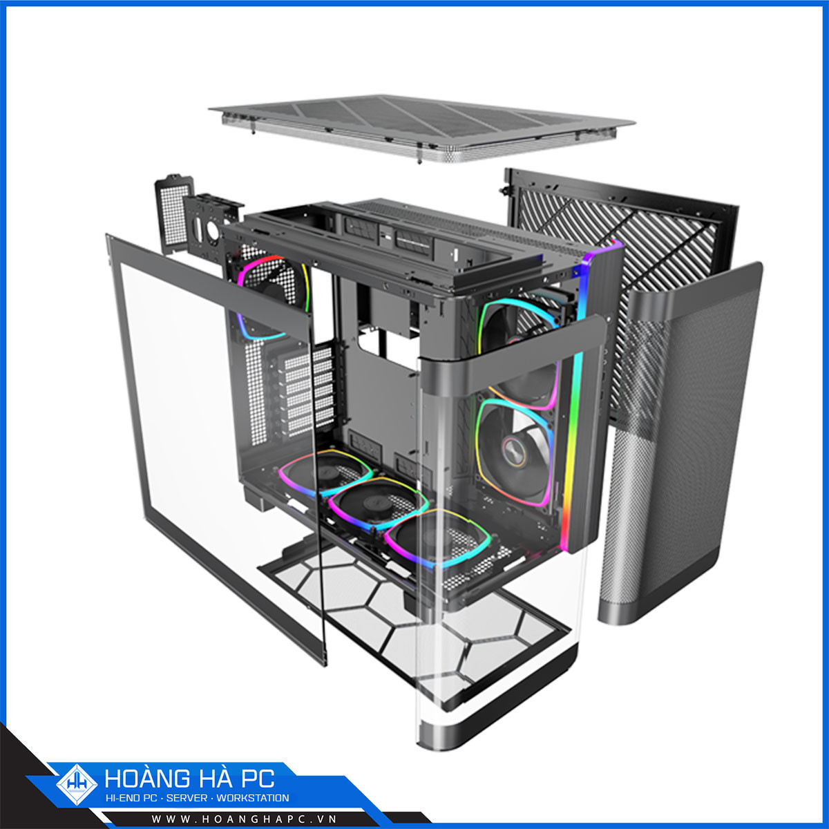 Vỏ Case Montech KING 95 PRO Black (Mid Tower/ Màu Đen) - 6 FAN ARGB-11