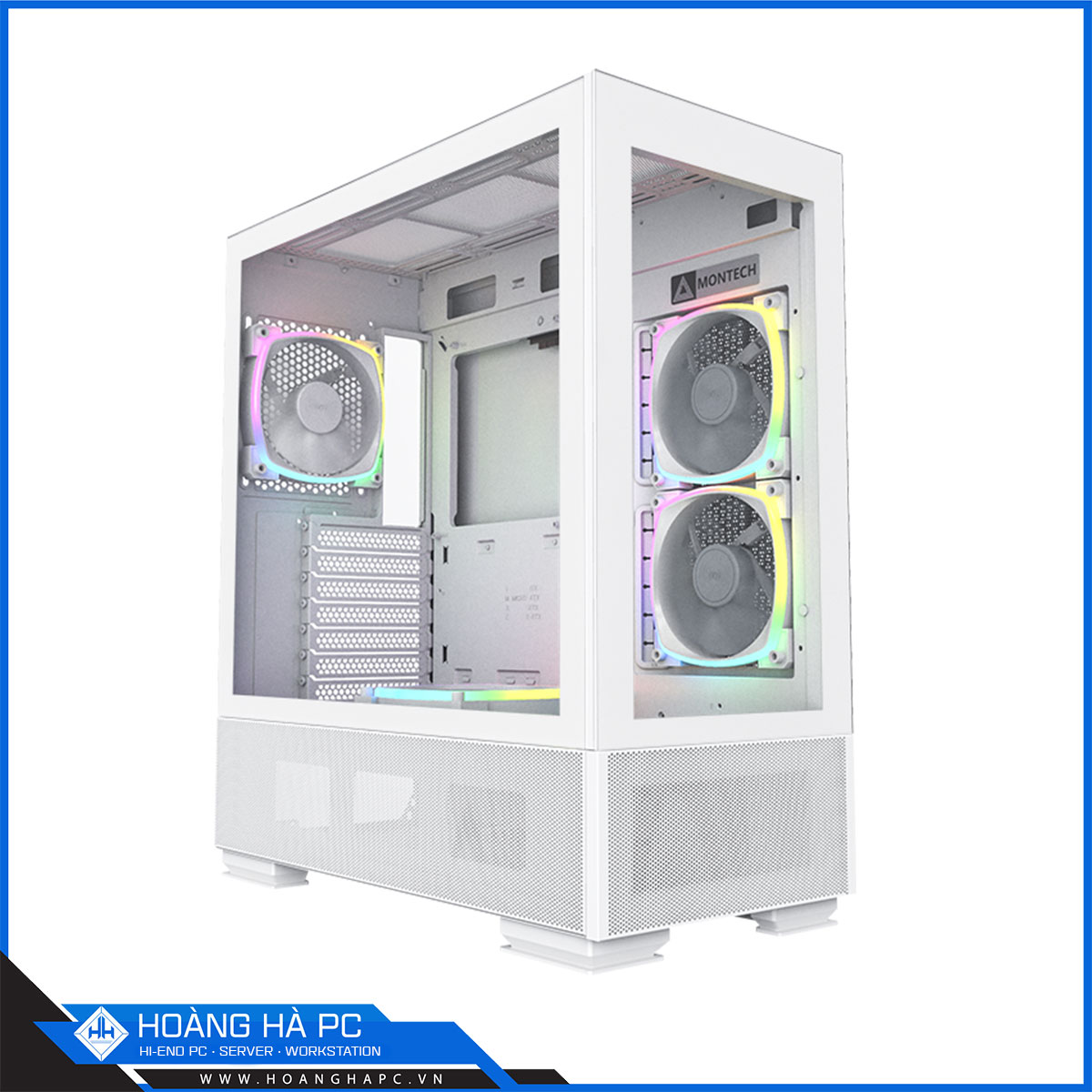Vỏ Case Montech SKY TWO White (Mid Tower/Màu Trắng) - 4 FAN ARGB