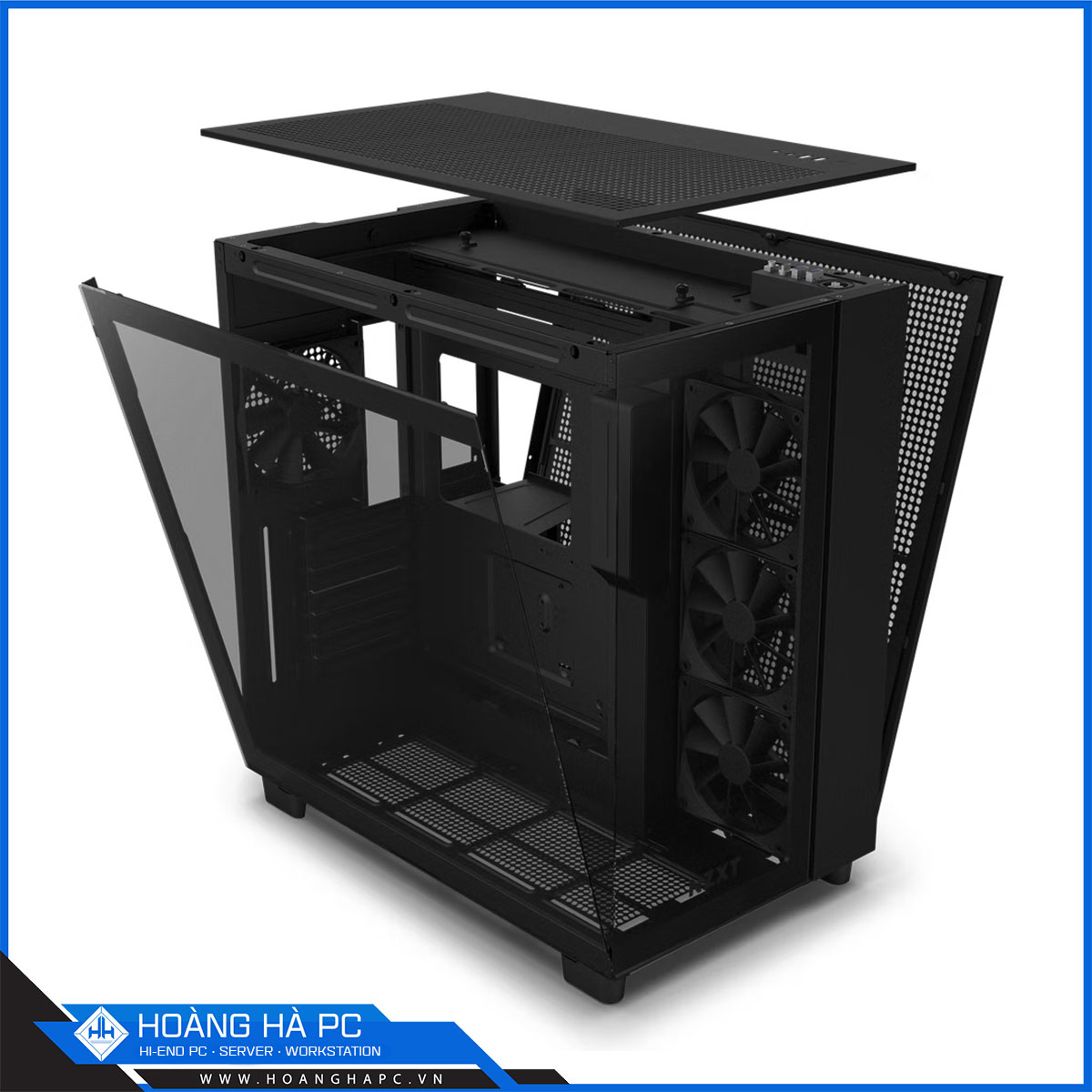 Vỏ máy tính NZXT H9 Flow Black (Mid Tower/Màu Đen/ 4 Fan)-3